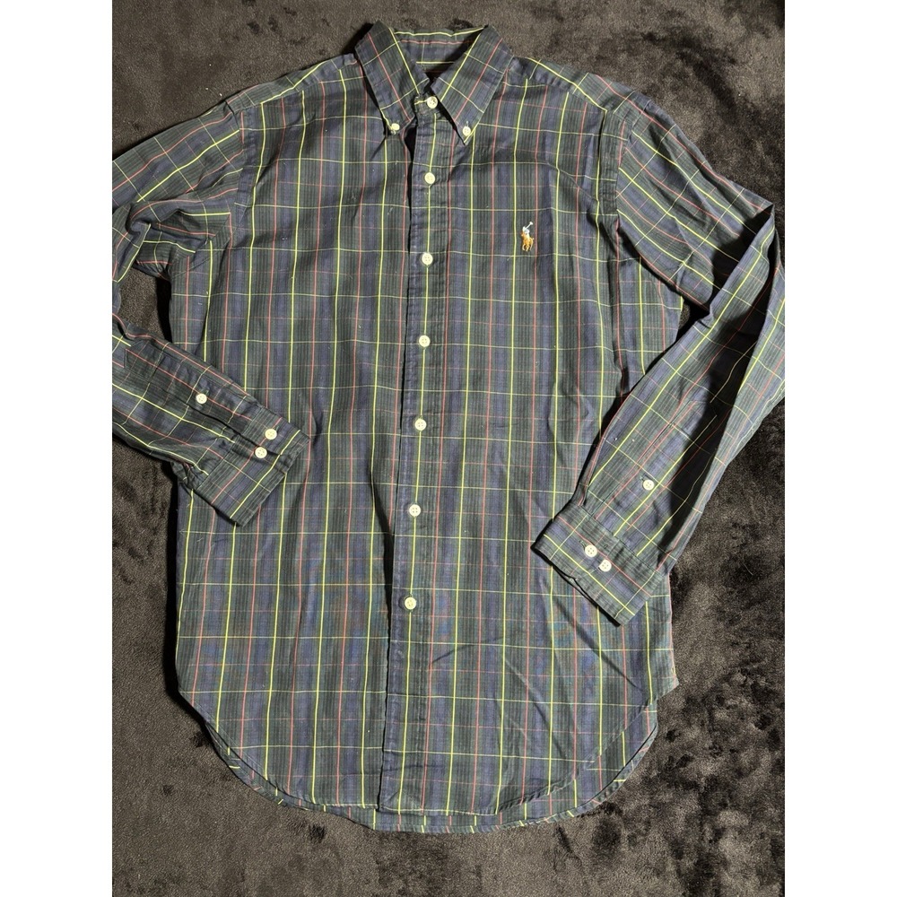 Ralph Lauren Green Plaid Button Down Classic Fit Dress Shirt Men's 14.5 32/33 - Picture 3 of 10